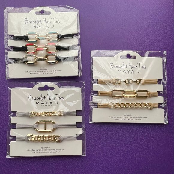 3 Sets of Bracelet Hair Ties by Maya J - Picture 1 of 2
